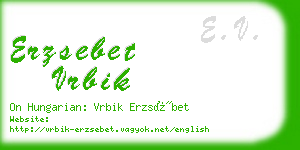 erzsebet vrbik business card